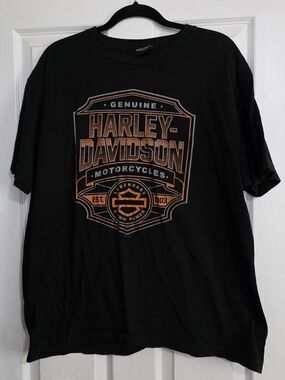 Cherohala Skyway Harley-Davidson Black Short Sleeve Tee with Orange Emblem